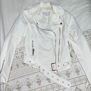 White BCBG moto jacket